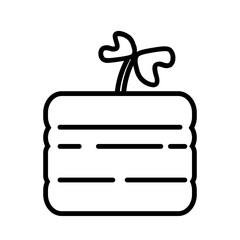 Plant Seed in Rock Wool Icon and Illustration in Line Style