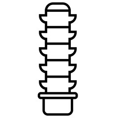 Hidroponik Tower Icon and Illustration in Line Style