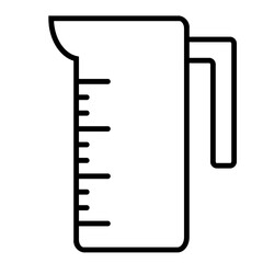 Measuring Cup Icon and Illustration in Line Style