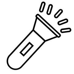 Flashlight Icon and Illustration in Line Style