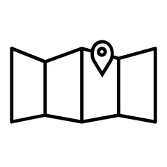 Map Icon and Illustration in Line Style