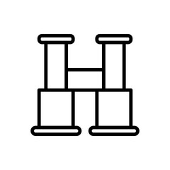 Telescope Scouts Icon and Illustration in Line Style