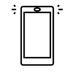Front Camera Handphone Icon and Illustration in Line Style