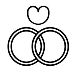 Wedding Ring Icon and Illustration in Line Style