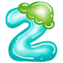 Number wearing a cute green hat.