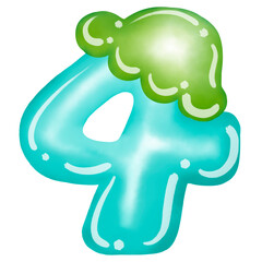 Number wearing a cute green hat.