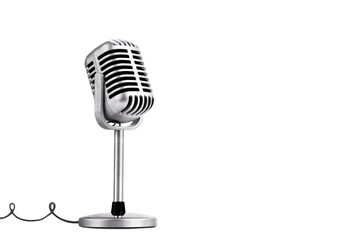 Retro style microphone isolated on a transparent background
