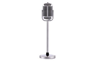 Retro style microphone isolated on a transparent background