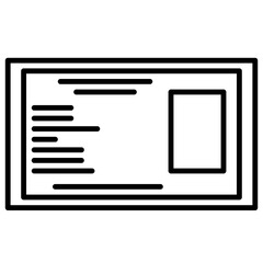 Identity Card Icon and Illustration in Line Style
