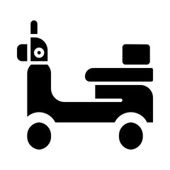 Scooter icon illustration in solid style