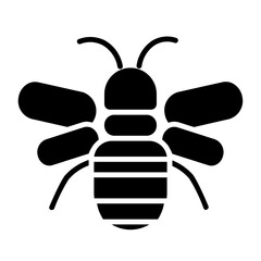  Honey Bee icon illustration in solid style