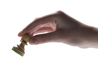 Player holding a chess piece