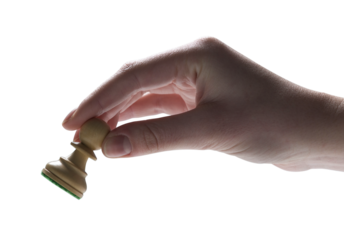 Player holding a chess piece