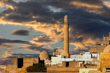 Ancient and stone houses of Old Mardin (Eski Mardin) with Mardin Castle, Located South Eastern of...