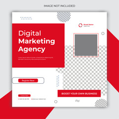 Digital marketing agency social media banner or post template design