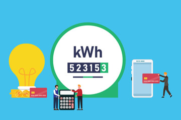 Utility bills online payment 2d vector illustration concept for banner, website, landing page, flyer, etc