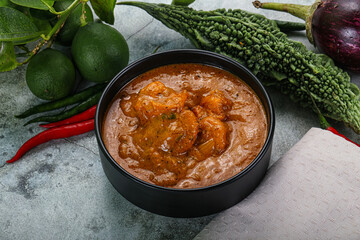 Indian cuisine - Masala with prawn