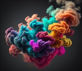 pink and yellow smoke. generative ai