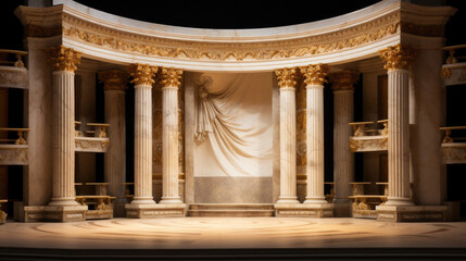 Marble columns stage for showcase - obrazy, fototapety, plakaty