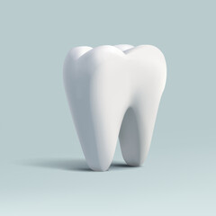 Tooth, 3D render vector icon, matte realistic illustration