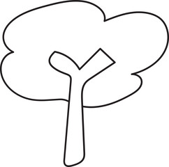 tree kid drawn outline