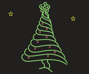 Merry christmas big set neon icons in neon style on light background. Merry christmas neon, great design for any purposes. Party decoration. Vector holiday illustration