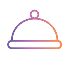 Tray Cloche Food Gradient Line Icon