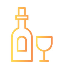 Wine Bottle Glass Gradient Line Icon