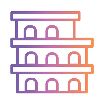 Rome Travel Coliseum Gradient Line Icon