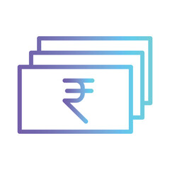 Currency Gujarati India Gradient Line Icon