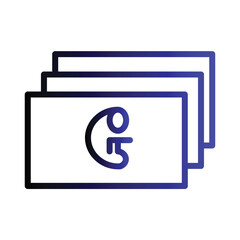 Currency Gujarati India Gradient Line Icon