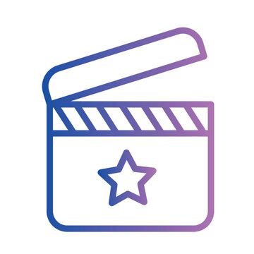 Cinema Cracker Film Gradient Line Icon