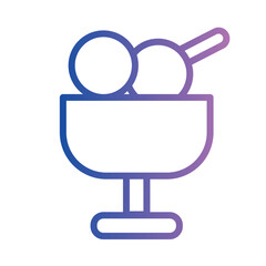 Icecream Japan Sakura Gradient Line Icon