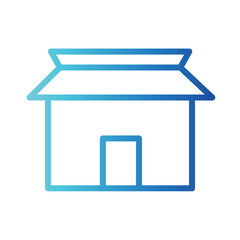 House Japan Property Gradient Line Icon