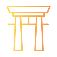 Japan Landmark Shrine Gradient Line Icon