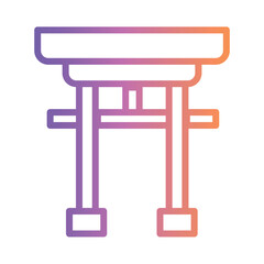 Japan Landmark Shrine Gradient Line Icon
