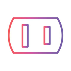 Outlet Socket Plug Gradient Line Icon