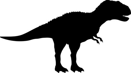 Allosaurus Dinosaur Silhouette vector Types of dinosaurs breeds