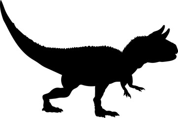 Carnotaurus Dinosaur Silhouette vector Types of dinosaurs breeds