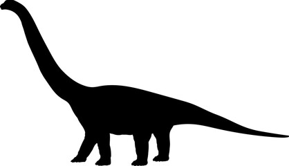 Brachiosaurus Dinosaur Silhouette vector Types of dinosaurs breeds - obrazy, fototapety, plakaty
