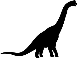 Fototapeta premium Brachiosaurus Dinosaur Silhouette vector Types of dinosaurs breeds