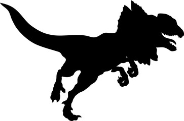 Dilophosaurus Dinosaur Silhouette vector Types of dinosaurs breeds