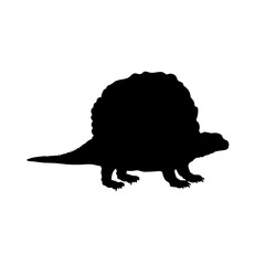Edaphosaurus. Dinosaur Silhouette vector Types of dinosaurs breeds