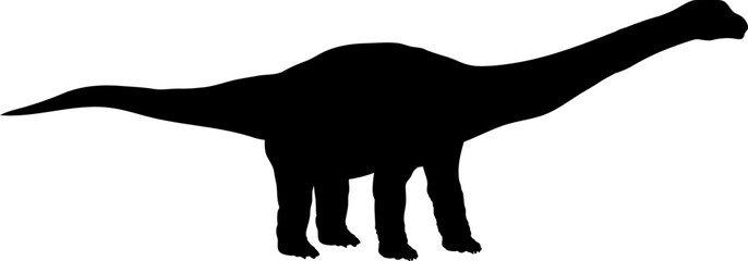 Dreadnoughtus Dinosaur Silhouette vector Types of dinosaurs breeds - obrazy, fototapety, plakaty