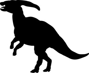 Parasaurolophus Dinosaur Silhouette vector Types of dinosaurs breeds