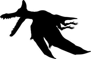 Pteranodon Dinosaur Silhouette vector Types of dinosaurs breeds - obrazy, fototapety, plakaty