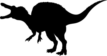 Spinosaurus Dinosaur Silhouette vector Types of dinosaurs breeds