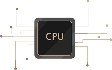 컴퓨터 cpu 요소 디자인그래픽
