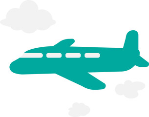 하늘을 날고있는 항공기 요소그래픽 일러스트 