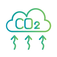 Pollution Emission Carbon Gradient Line Icon